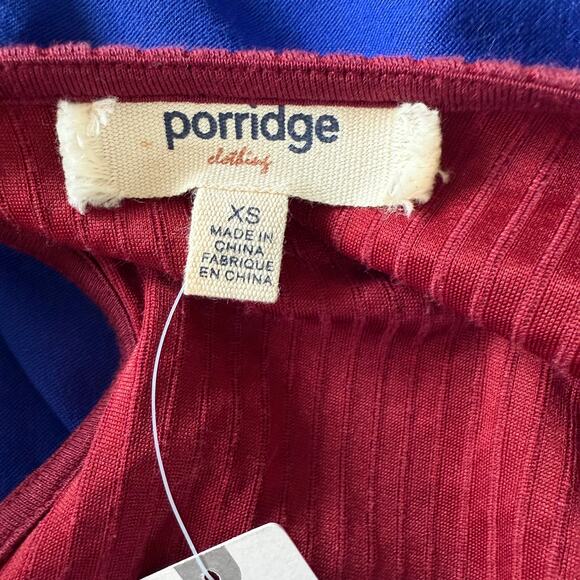 NWT Anthropologie Porridge Joan Bell Sleeve Top XS $88 Wine Bordeaux - Picture 5 of 6